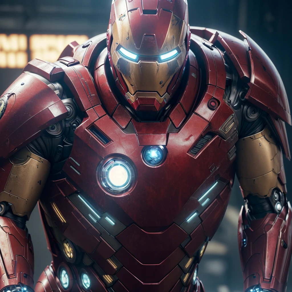 (best quality,4k,8k,highres,masterpiece:1.2),ultra-detailed,(realistic,photorealistic,photo-realistic:1.37),highly detailed cyborg chicken, ironman armor, intricate mechanical details, gears, circuits, glowing eyes, metallic textures, dramatic lighting, cinematic composition, vivid colors, dynamic pose, Chicken ironman