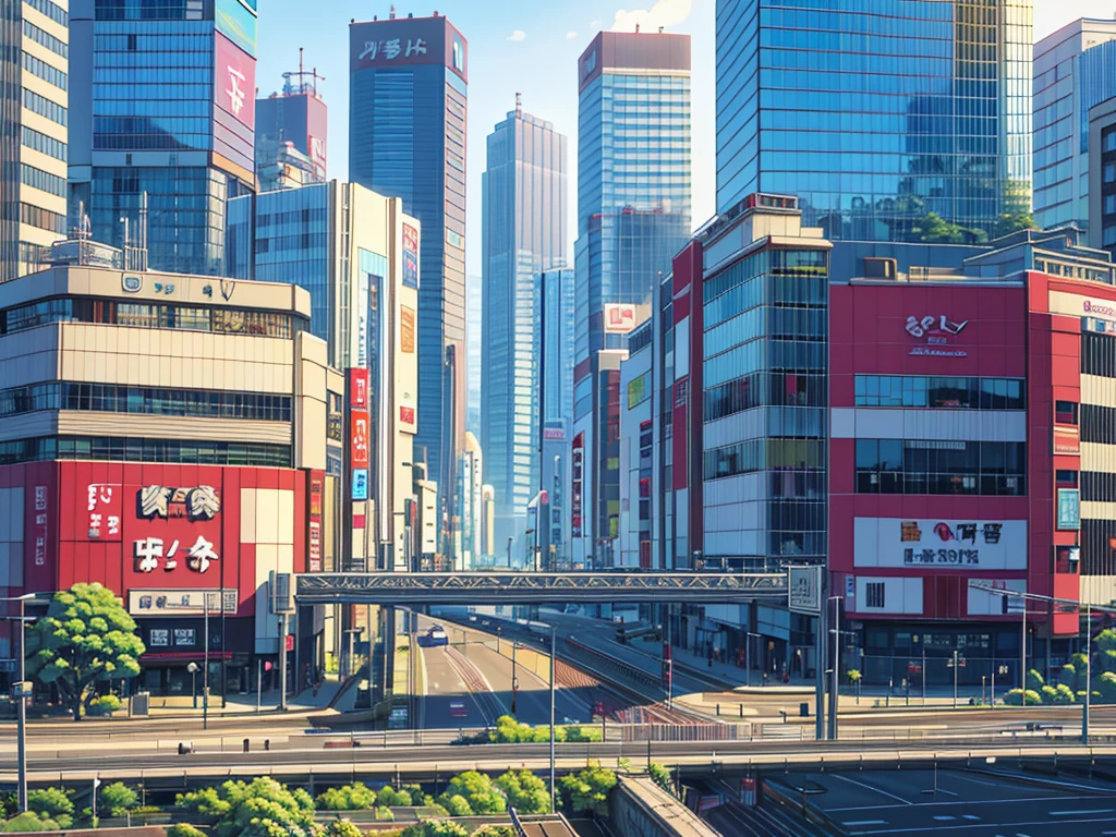 Toky city scenario, Street View, Shibuya, Midday lighting, buildings, shops, Tokyo, Japan, Masterpiece, Art, High Quality, Maximum Details, Ultra-Realistic, Real Proportion