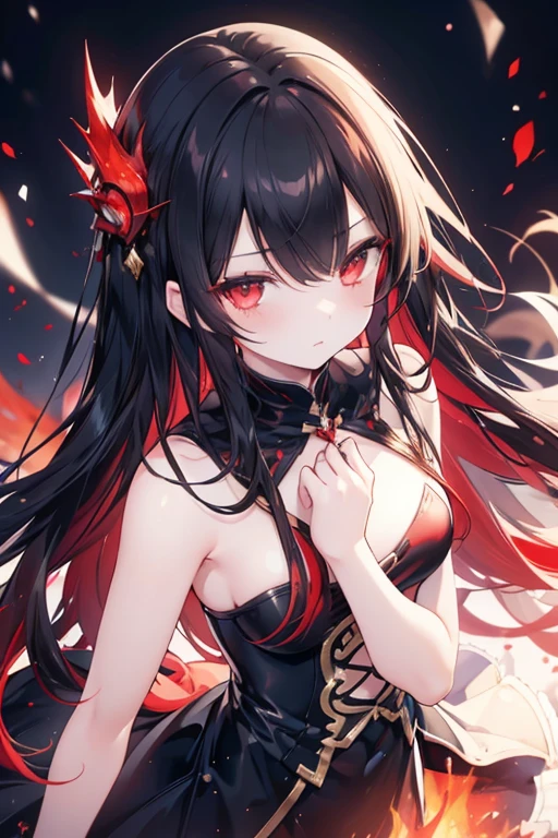 Devil's horns and wings、kawaii、spotless、Delicate painting、Naughty Devil's Tail、A dark-haired、Muscle whitening、beautiful anime artwork、beautiful fantasy anime,tail、Ancient Chinese Clothes、Succubus style