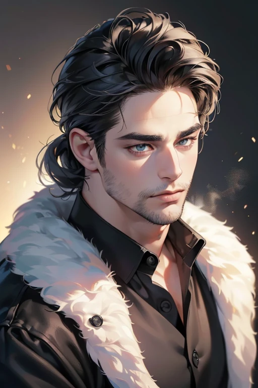 (best quality,4k,8k,highres,masterpiece:1.2),ultra-detailed,(realistic,photorealistic,photo-realistic:1.37),30 year old man,3 day beard,handsome anime,portraits,strong,masculine,dark hair,sharp jawline,mesmerizing eyes,perfectly styled hair,cool anime outfit,confident expression,vibrant colors,dynamic lighting, (CEO).