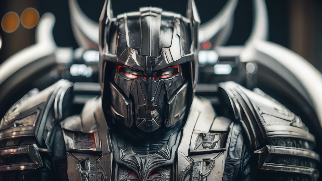 . Transformers, in the style of batman and hr giger, photo realistic, ultra details, natural light, light background, photo, Studio lighting cinematic shot + dynamic composition, incredibly detailed, sharpen, details + intricate detail + professional lighting, film lighting + 35mm + anamorphic + lightroom + cinematography + bokeh + lens flare + film grain