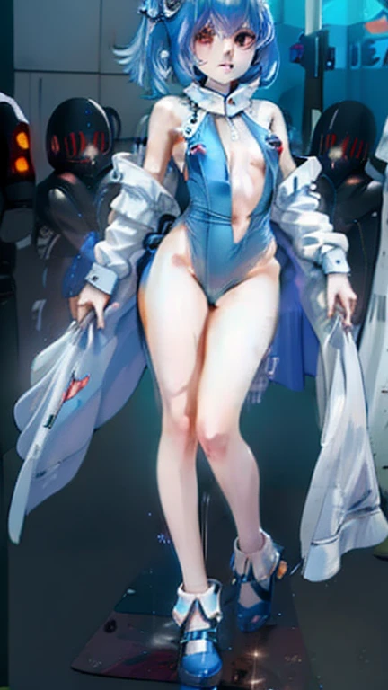((((ultra illustrated style:1.0)))),best quality,best animated,masterpiece,ray tracing, global illumination,1girl, solo,outdoors,standing, full body, see-through,white lace,athletic leotard