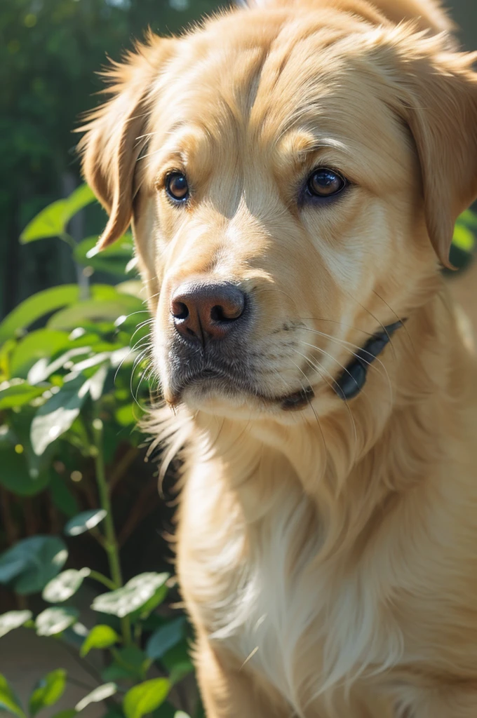 Cute digital painting, Beautifully detailed digital art, award winning creature portrait, Realistic illustration, Highly detailed 4k digital art, Very detailed and realistic, very Detailed numbers绘画, highly Detailed numbers绘画, highly Detailed numbers, Surreal fantasy art, Detailed numbers, Realistic fantasy illustrations, Golden retriever, cleanface, png background