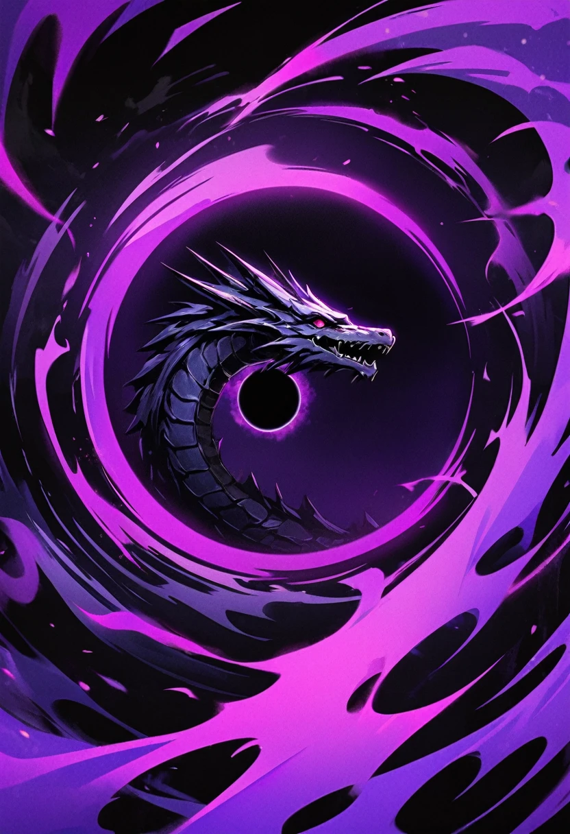 Dragon,black scalie,purple aura,Has the power of a black hole, pixiv artwork,Netflix class artwork, desktop background