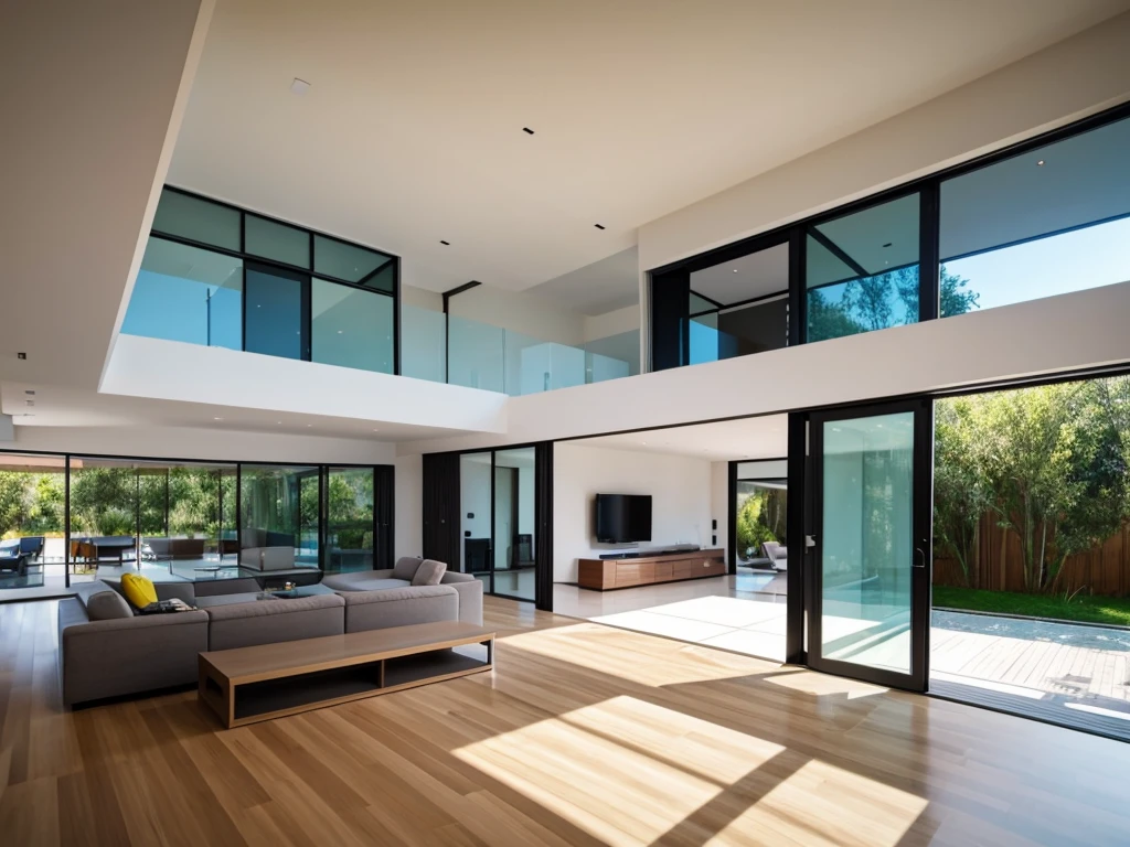 Modern house in high-tech style. inside view.