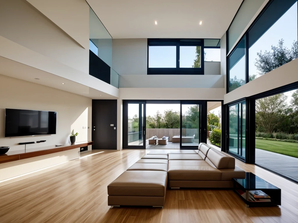 Modern house in high-tech style. inside view.