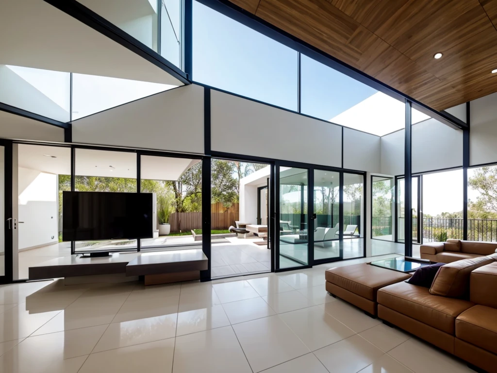 Modern house in high-tech style. inside view.