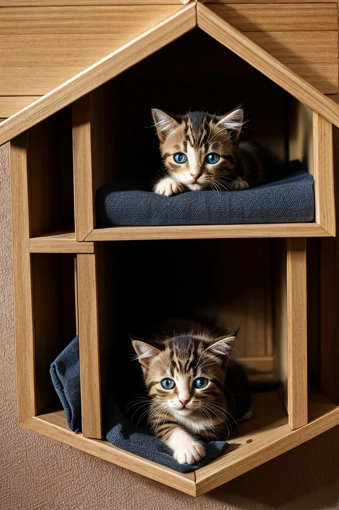 A little kitten in his house"