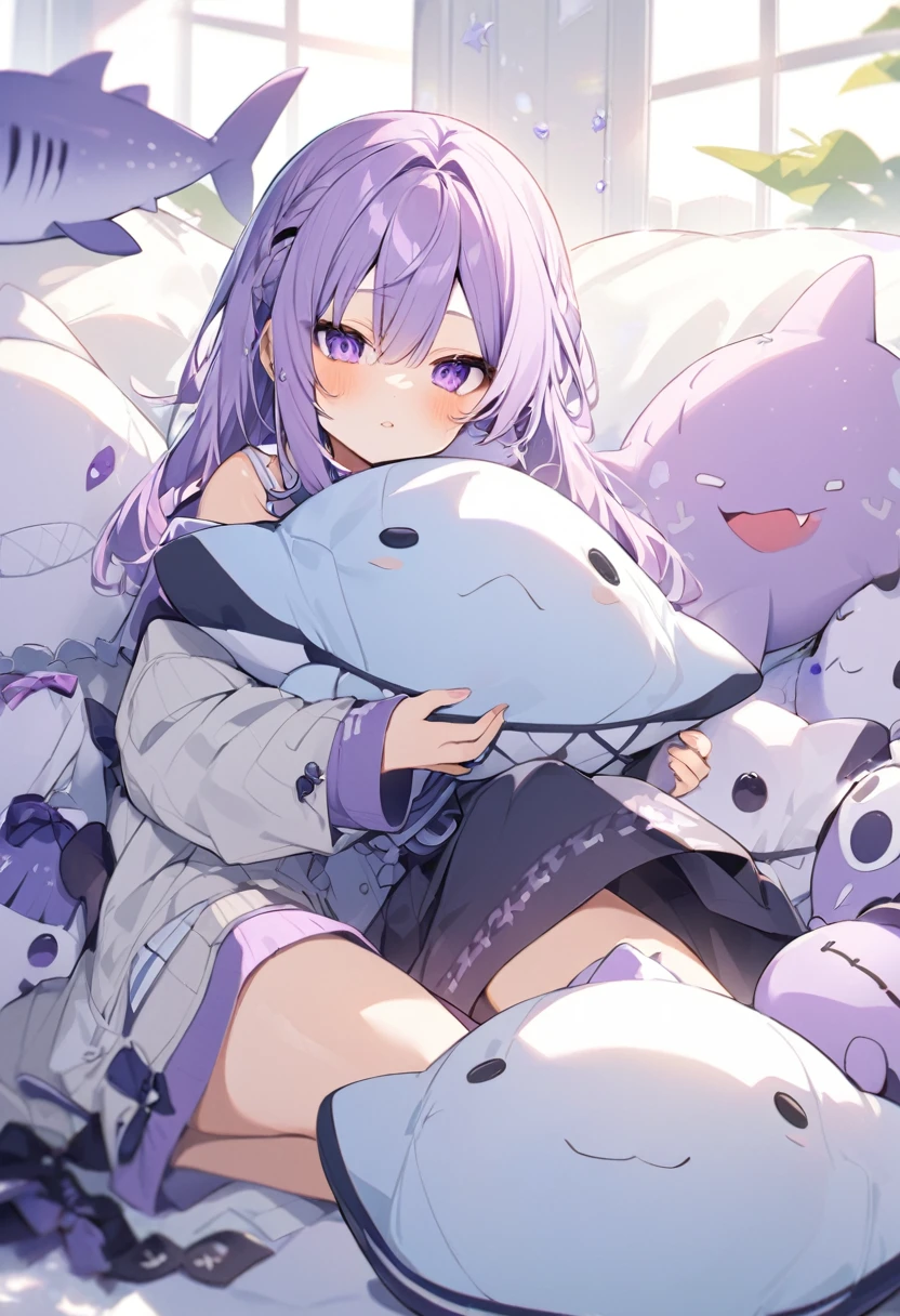 Keito。Purple Eyes。Purple whale shark stuffed toy