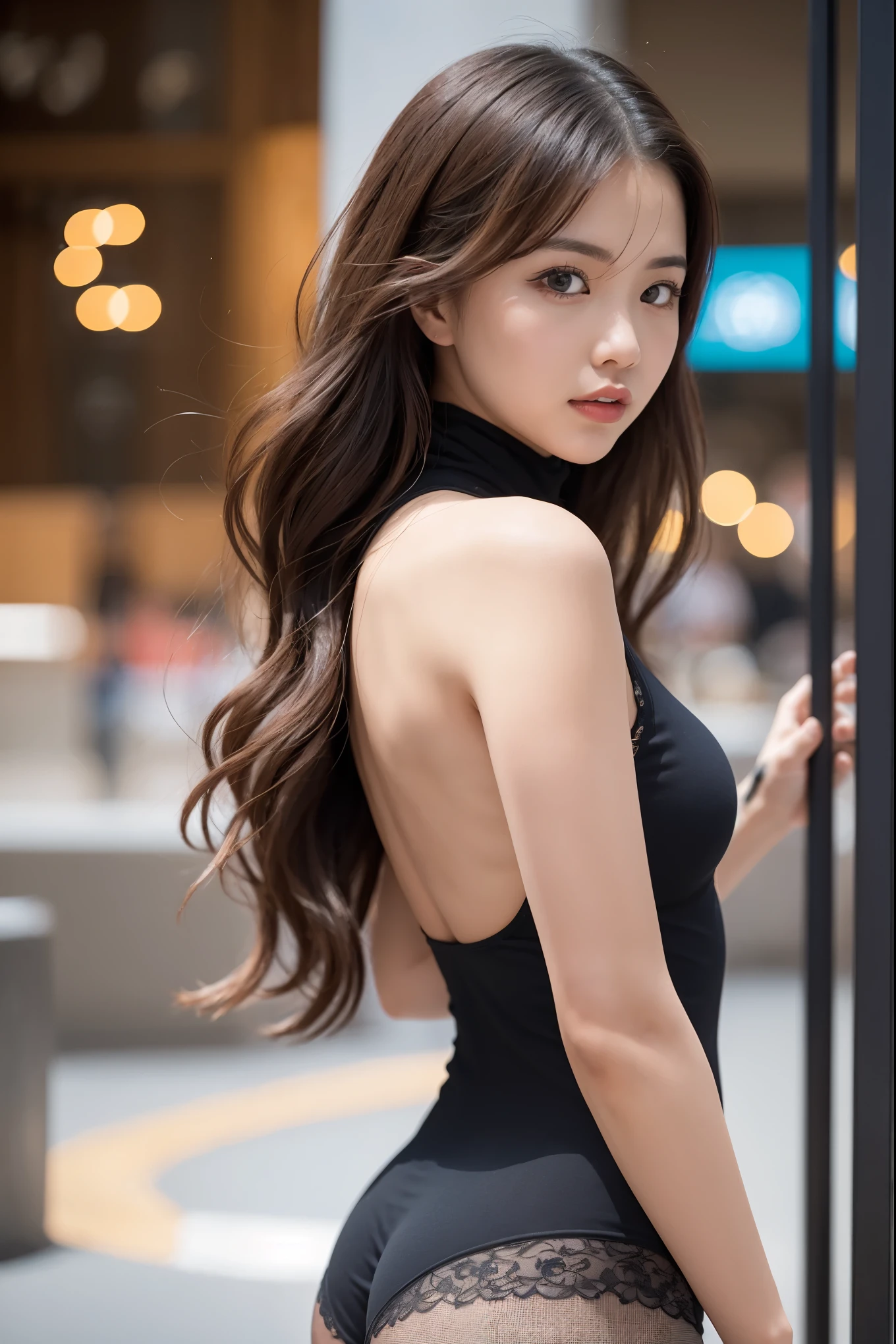 (((Exquisite))) Openwork tights, High-quality details, Flowing, dynamic, (1 female), Bright Eyes, full of energy, Fascinating front and back, Silk texture, Realizing high-quality texture, Giant bubbles, Soft Light, Full of realism, now、This girl lives in a fantasy world.