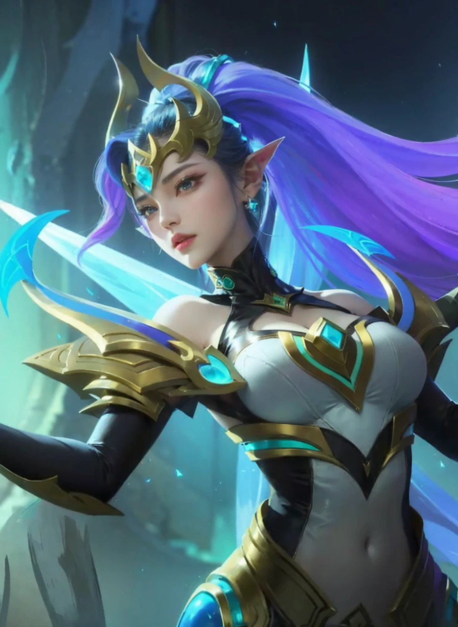 a close up of a woman with a purple and black costume, shadowbringers cinematic, 4 k detail fantasy, a beautiful fantasy empress, game cg, xianxia fantasy, xianxia hero, 2. 5 d cgi anime fantasy artwork, cinematic goddess close shot, ruan jia and artgerm, wow 4 k detail fantasy, hyperdetailed fantasy character