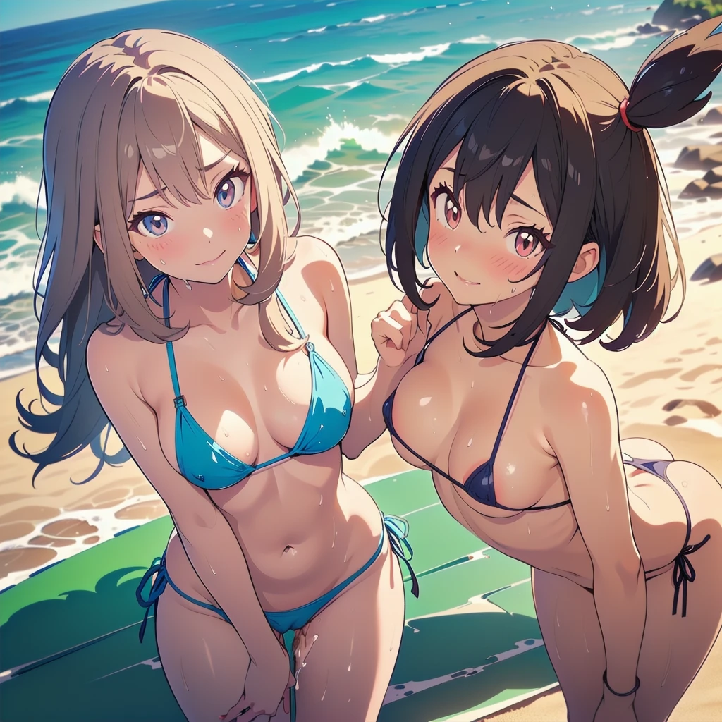 ((NSFW:1.3)),(Textured skin, Anatomically correct, Super Detail, high details, High quality, hight resolution, Best Quality, 1080p,4K),(One-person viewpoint, looking at viewer:1.2),
((pokemon anime style:1.5)),

(Multiple girls in night beach),(women's night beach:1.3)
((Multiple girls, 10+girl with, Group photo of the girls, Group photo of the girls:1.3))
,young adult,(line up standing:1.3),(Breasts of various sizes:1.2),(women with various hairstyles:1.2), all naked, nude,(sweat, wet, wet all over:1.5)
(inviting you to have sex),

nsfw,(Provocative smile, seductive smile, naughty expression, Seductive expression),(embarrassed,blush:1.3)

(tiny micro bikini:1.3),
nsfw,(pull up the bikini top to expose the breasts:1.2),(she shifts her under bikini to show her pussy:1.2)
(showing viewers your buttocks:1.2)
(Spreading her pussy with her own fingers, showing the inside of her vagina:1.2)
(Love juice, man juice:1.2)


