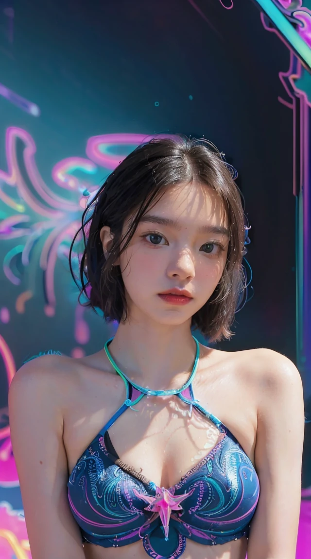 RAW photo of a girl, (masutepiece:1.1), Best Quality, 超A high resolution, detaileds, (Photorealistic:1.4), Face Detail, Detailed eyes, Detailed face, 1girl in, Full body, Underwater interior, White Dress, Wet, Brown hair, Pink lips, Black Choker, (medium breasts:1.1), detailed water, Detailed underwater, Social realism, Image Fill, retinas, canon, 135 mm, awardwinning, in 8K、​masterpiece, top-quality, hightquality, hight resolution