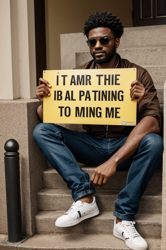 A Man whose take a Placard into his hand and writting their in English language, I am Single please disturbing me