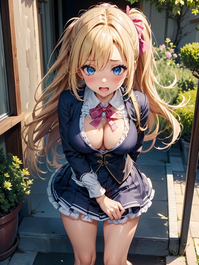 nsfw:1.1, high resolution:1.7, incredibly absurdres, kawaii:1, cute:1.5, hires.fix,anime visual:1,incredibly fine illustration,8k,masterpiece:1.2,best quality, high quality, exquisite, beautiful,insanely detailed, intricate detailed, extremely detailed, Super Definition,ultra high res, Super Resolution, best aesthetic, ultra detailed:1.5,best quality, perfect face, detailed face, masterpiece:1.2, illustration:1.2, 8k cg wallpaper, stunning art,absurdres,octane render,ultra hires,Japanese anime style, 8K, (a girl), big breasts, (blonde long hair), disheveled hair,ponytail,sky blue ribbon trim, shiny hair, shiny skin, cute face, (beautiful blue eyes, shiny eyes), (orgasm face, O-face), blush cheeks, arched back, (ager magical girl), pink frill skirt, white leotard, pink insert, ribbon, (white elbow groves), white legwear, full body, (asphalt), ((girl trembling with sexual climax)),(tentacles:1.2), (tentacles in vaginal),cum in mouth,{{{{vulgarity}}}},drooling