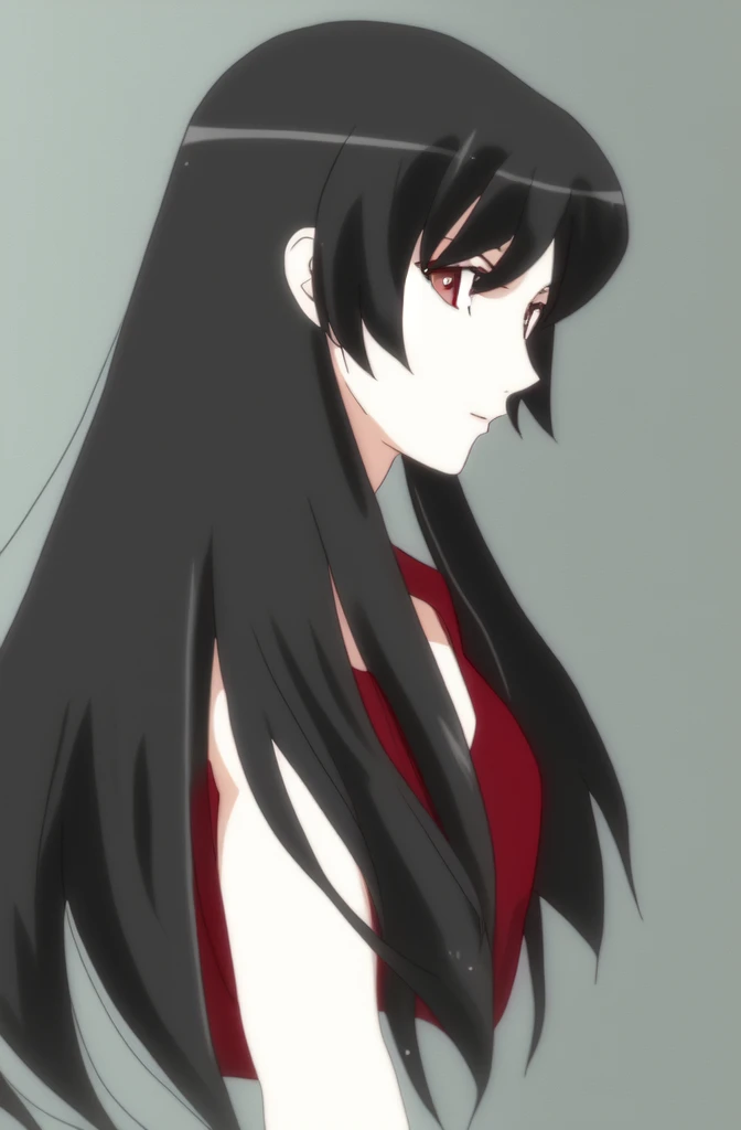 black haired woman with long hair and a red bra top, lorena avarez, 18 years old, profile image, profile pic, very pretty, grainy low quality, taken in the early 2020s, 1 8 yo, blurry, anime