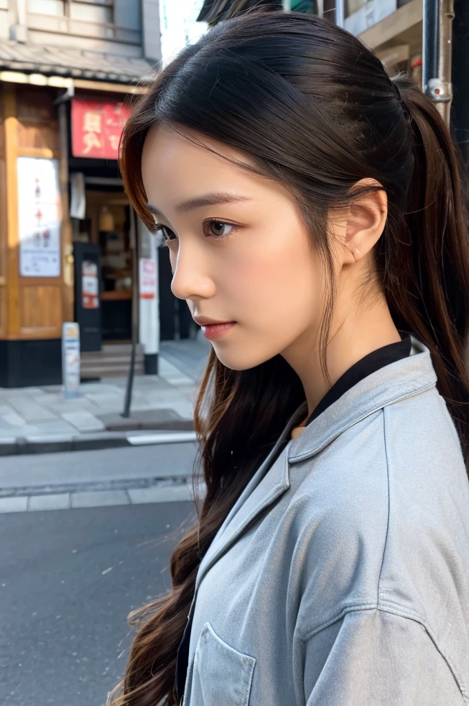 ((Highest quality)), ((masterpiece)), (detailed), Japanese,Street Corner,Beauty,OL