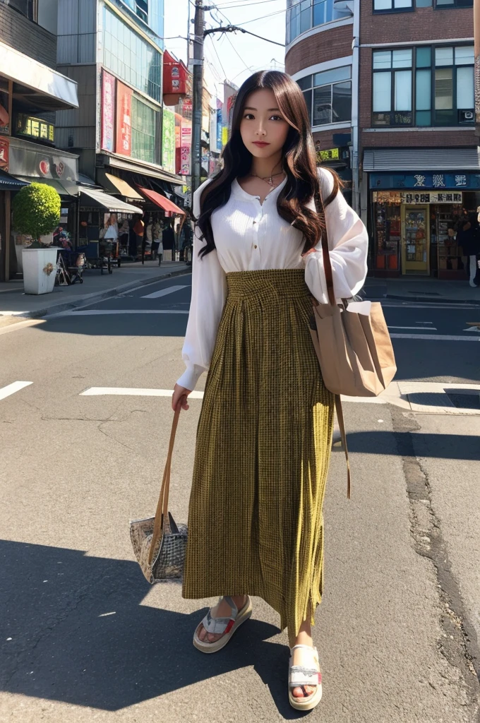 ((Highest quality)), ((masterpiece)), (detailed), Japanese,Street Corner,Beauty,OL