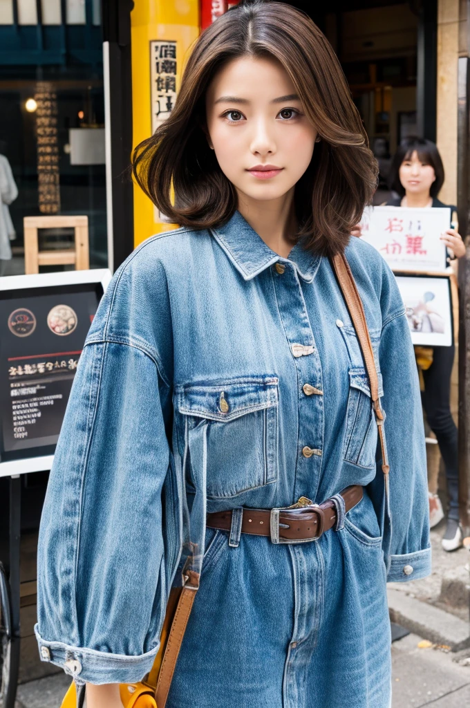 ((Highest quality)), ((masterpiece)), (detailed), Japanese,Street Corner,Beauty,OL