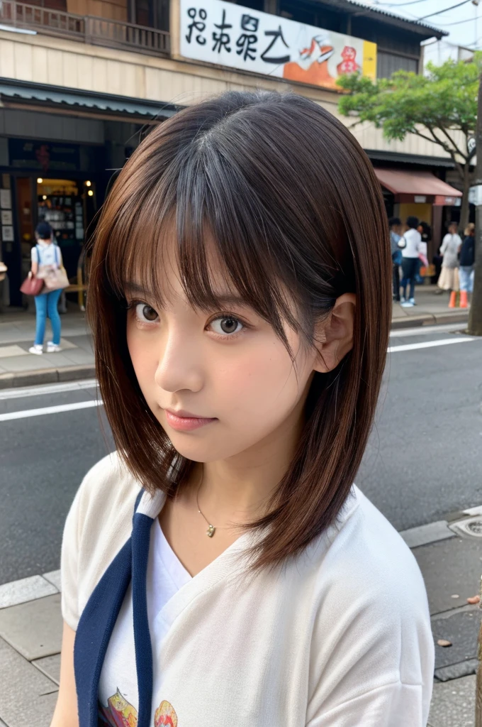 ((Highest quality)), ((masterpiece)), (detailed), Japanese,Street Corner,Beauty,OL