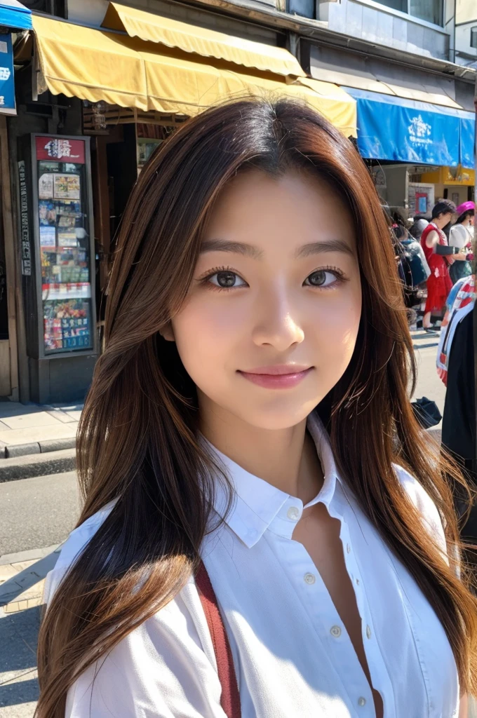 ((Highest quality)), ((masterpiece)), (detailed), Japanese,Street Corner,Beauty,OL