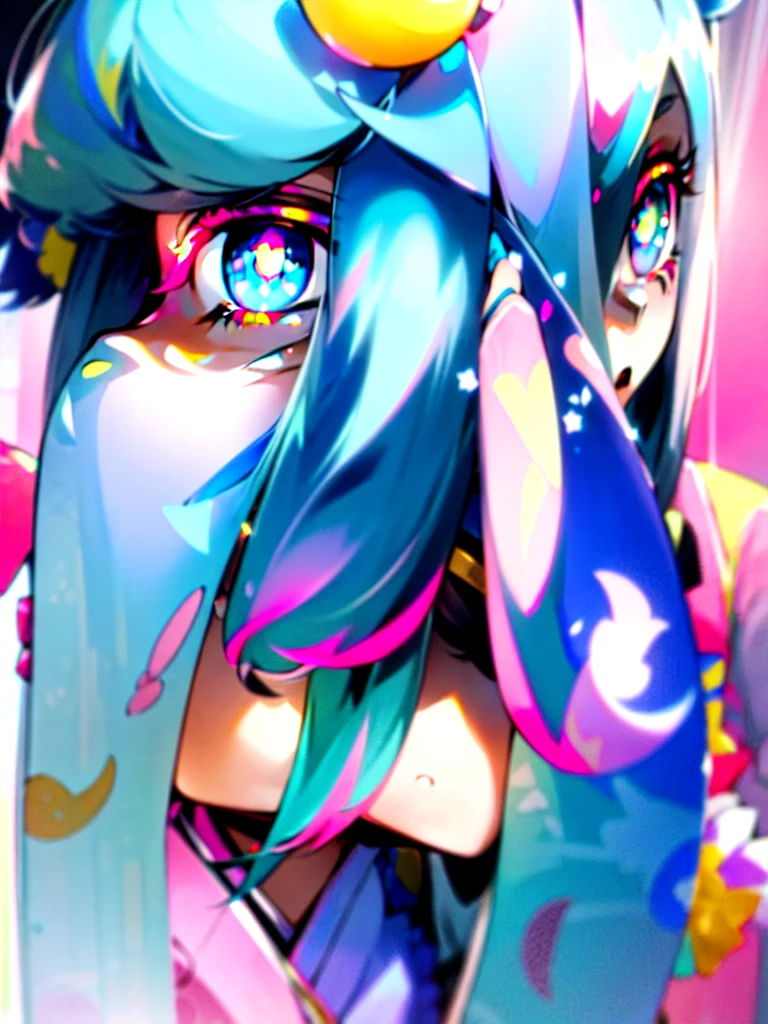(masterpiece 1:1),(ultra hd picture), (pastel color palette), ((girl 1/girl 2) two Twin anime girls Short hair with different hair colors wearing japanese kimono with different color holding hands each other Love each other pose side by side), (girl 1: hair color pink mix with sky blue color, hair color bink with sky blue gradient , primary hair color:pink, secondary hair color: sky blue, secondary hair color is a accent) ,(girl 1: kimono color blue with yellow accent).(Blue sky pastel hair girl)(girl 2: hair color sky blue mix with pink color, hair color bink with sky blue gradient , primary hair color:sky blue, secondary hair color: pink, secondary hair color is a accent ),(girl 2: kimono color pink with yellow accent). Glowing eyes, HD results, best picture, cinematic angle, lovely expression, cute faces, Detail eyes, (4 fingers), Japan idols stages background.
