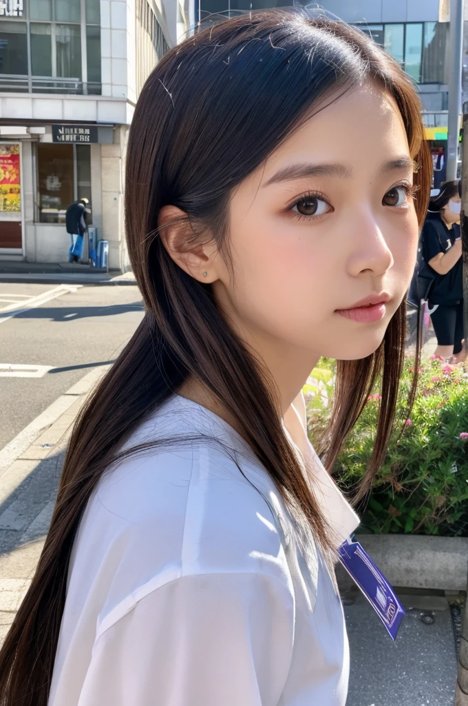 ((Highest quality)), ((masterpiece)), (detailed), Japanese,Street Corner,Beauty,OL