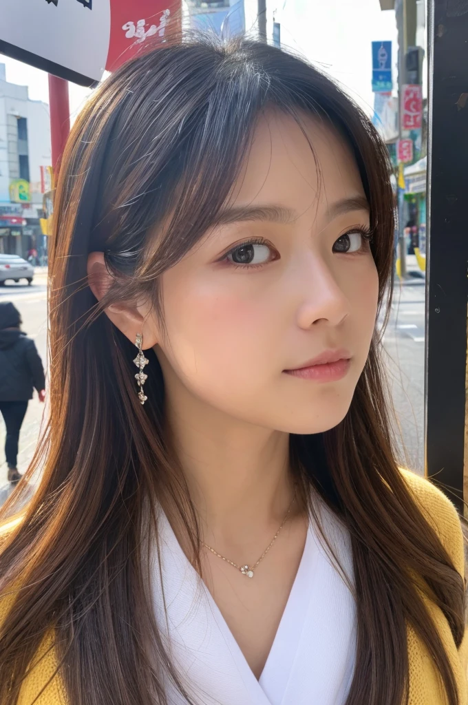 ((Highest quality)), ((masterpiece)), (detailed), Japanese,Street Corner,Beauty,OL