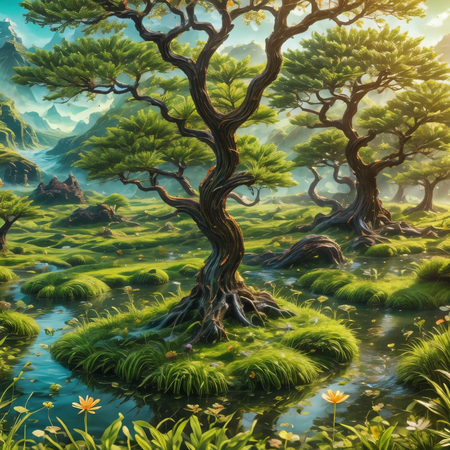 best quality, very good, 1.60,000, ridiculous, Extremely detailed, queen of the forest，Background grassland ((A masterpiece full of fantasy elements))), ((best quality)), ((Intricate details)) (8K)