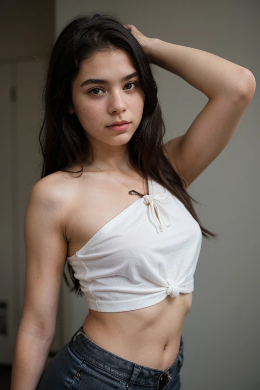 (masterpiece, highest quality:1.2), 8K, Young beautiful girl, 85mm,Official AR RAW Photos, baby face、small breasts、show me your ears、photo shoot, cute face, thighs, After school classroom, looking at the viewer, embarrassing、smile、no makeup, film grain, chromatic aberration, sharp focus, face light, clear lighting, Ten generations, detailed face, background bokeh、((((((12 year old beautiful girl))))))、thin waist、Topless、navy blue mini skirt、Wearing nothing under the skirt、((lift up the skirt yourself)))、(I lifted it myself)、panties on、panties focus、blush、split your lips、looking at the viewer、semi body shot、(a large crowd gathers)、(((Get excited and show off your genitals )))