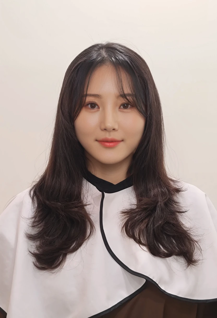 Best Quality, 8k, Masterpiece, (Portrait: 1.3), (photo realistic:1.4), (hyper realistic:1.4), Sharp Focus, looking at viewer, (smoother lighting:1.1), (increase cinematic lighting quality:0.9), realistic lighting, backlighting, light on face, ray trace, (brightening light:1.2), (Increase quality:1.4), sharp detail, (best quality real texture skin:1.4), finely detailed eyes, black_eyes, finely detailed face, 25 year old Korean woman
