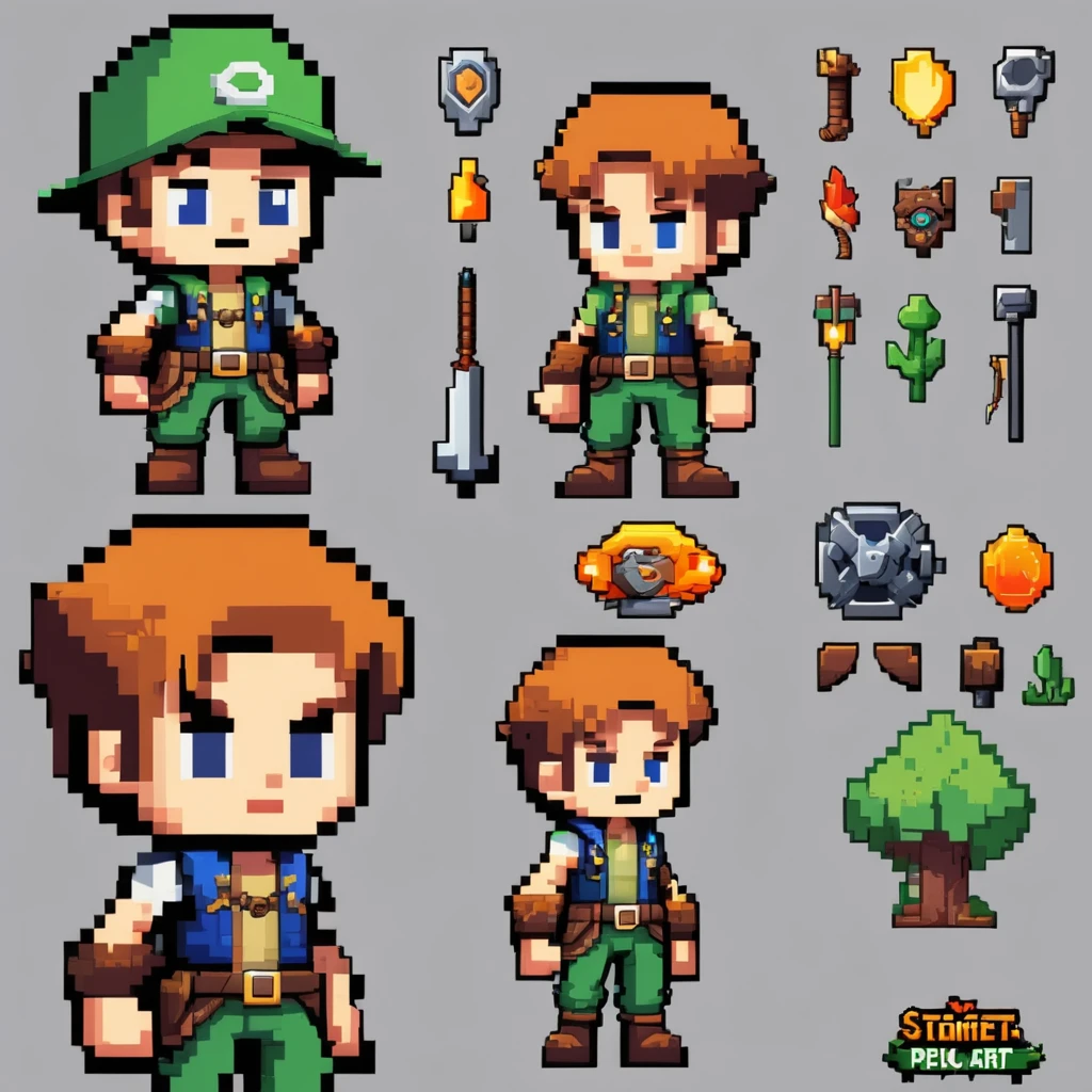 Pixel art,pixel art,Create an original character design sheet,main character of the game,boy,juvenile,adventurer&#39;s outfit,natural perm,musical instrument,bard,((3 views,whole body, background,multiple views,High resolution)),multiple views,multiple poses,Active,action pose,dynamic,nice,masterpiece,highest quality,In detail,Gracefully,RPG,Famicom,Multiple characters,multiple outfits,Final Fantasy,boldly,ASSASIN , BLACK COAT , HUNTER, BLACK HOODIE, ARMOR, DARK SHADOW