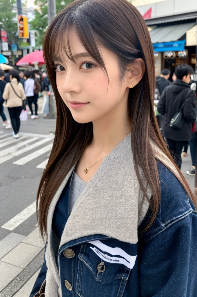 ((Highest quality)), ((masterpiece)), (detailed), Japanese,Street Corner,Beauty,OL