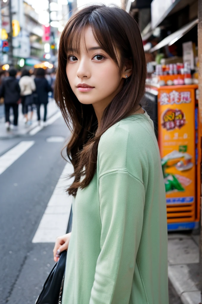 ((Highest quality)), ((masterpiece)), (detailed), Japanese,Street Corner,Beauty,OL