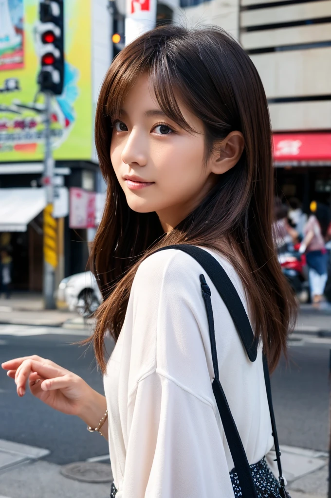 ((Highest quality)), ((masterpiece)), (detailed), Japanese,Street Corner,Beauty,OL