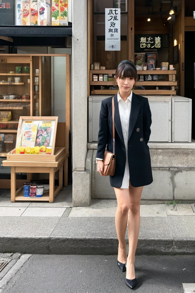 ((Highest quality)), ((masterpiece)), (detailed), Japanese,Street Corner,Beauty,OL,Tokyo