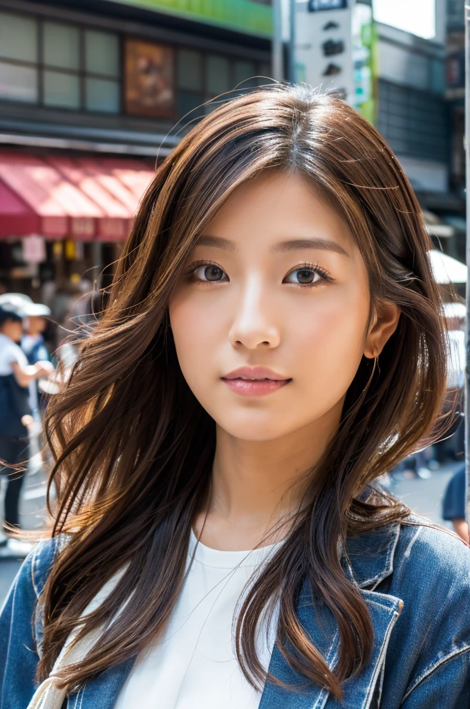 ((Highest quality)), ((masterpiece)), (detailed), Japanese,Street Corner,Beauty,OL,Tokyo