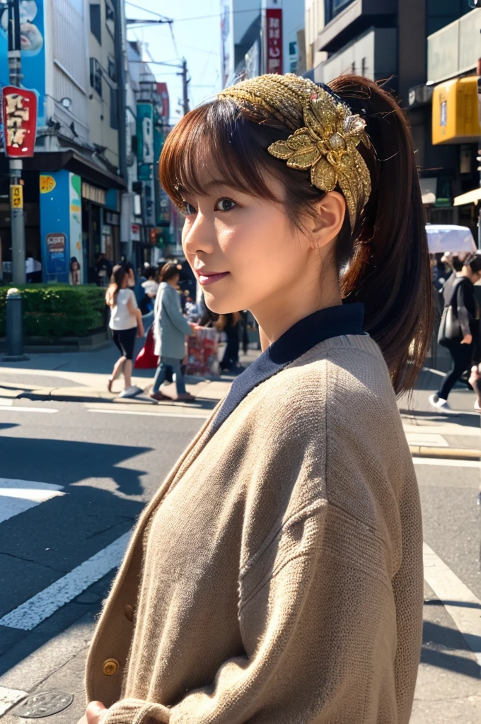 ((Highest quality)), ((masterpiece)), (detailed), Japanese,Street Corner,Beauty,OL,Tokyo