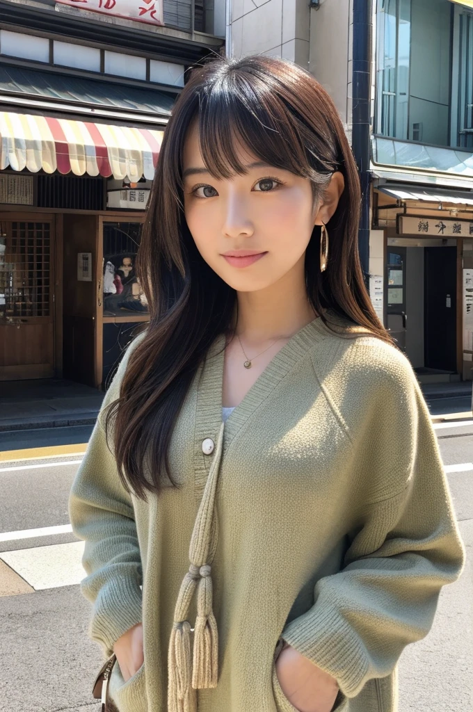 ((Highest quality)), ((masterpiece)), (detailed), Japanese,Street Corner,Beauty,OL,Tokyo