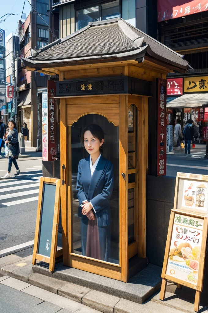 ((Highest quality)), ((masterpiece)), (detailed), Japanese,Street Corner,Beauty,OL,Tokyo