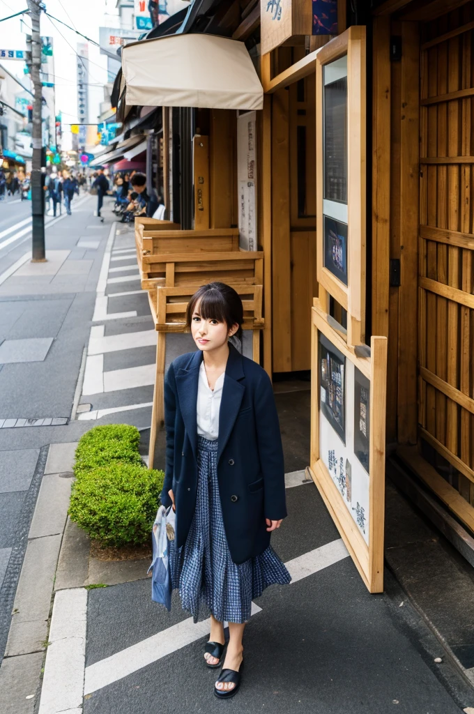 ((Highest quality)), ((masterpiece)), (detailed), Japanese,Street Corner,Beauty,OL,Tokyo