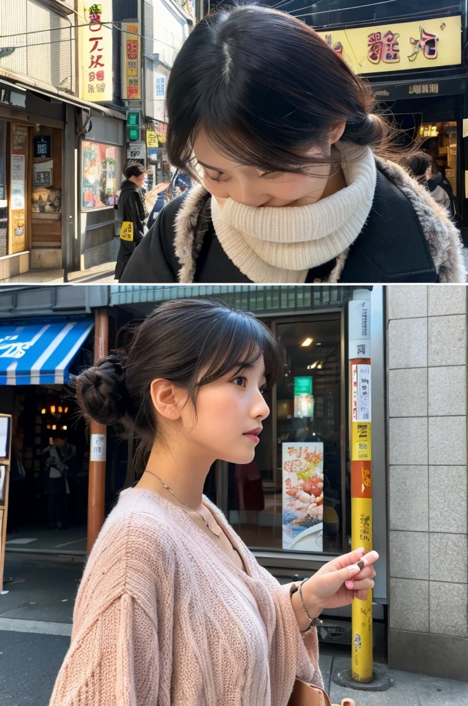 ((Highest quality)), ((masterpiece)), (detailed), Japanese,Street Corner,Beauty,OL,Tokyo