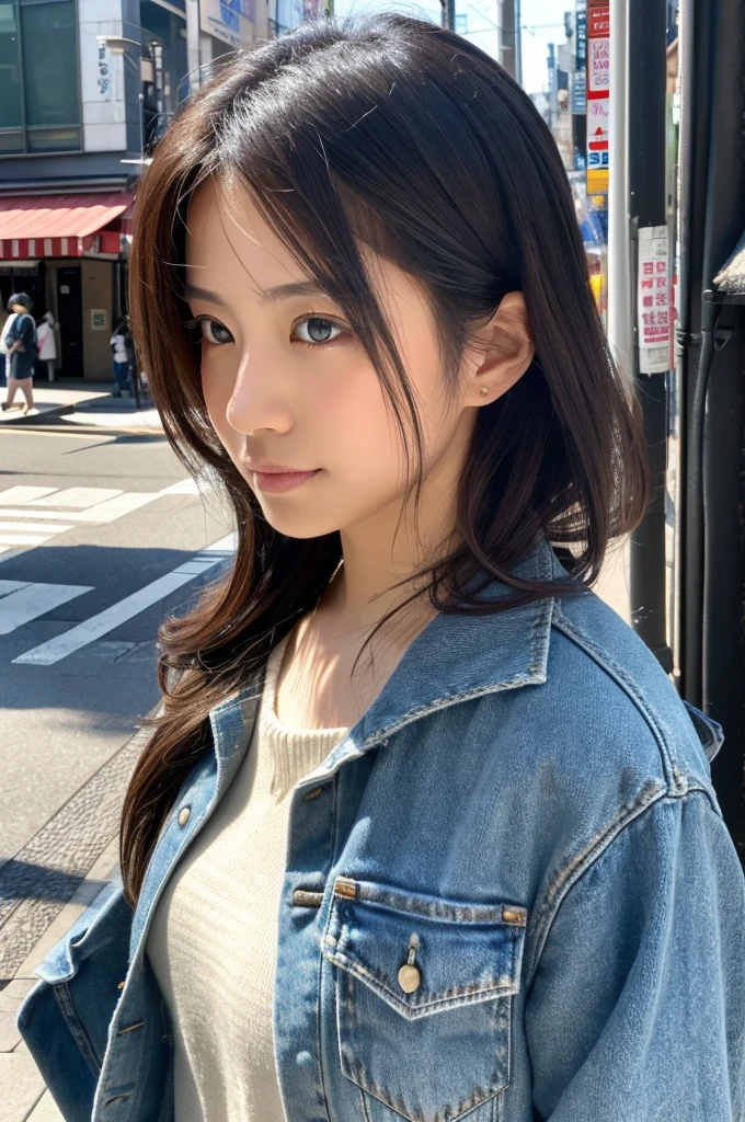 ((Highest quality)), ((masterpiece)), (detailed), Japanese,Street Corner,Beauty,OL,Tokyo