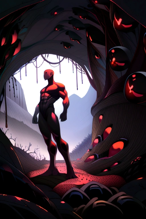 a man had his entire body covered in ants,abs,naked