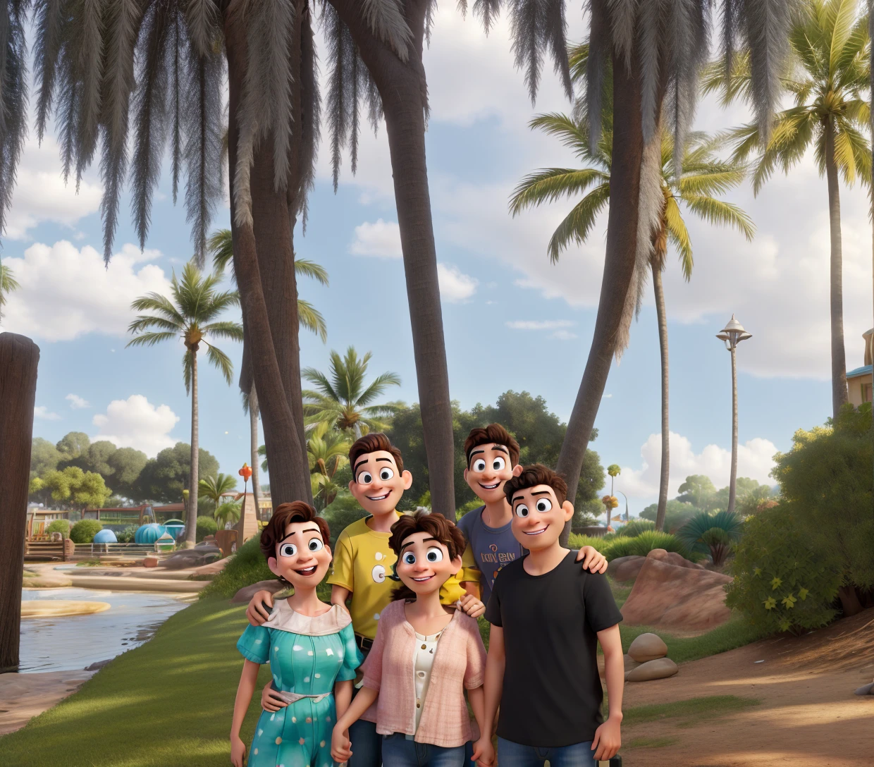 Create disney pixar image from this photo