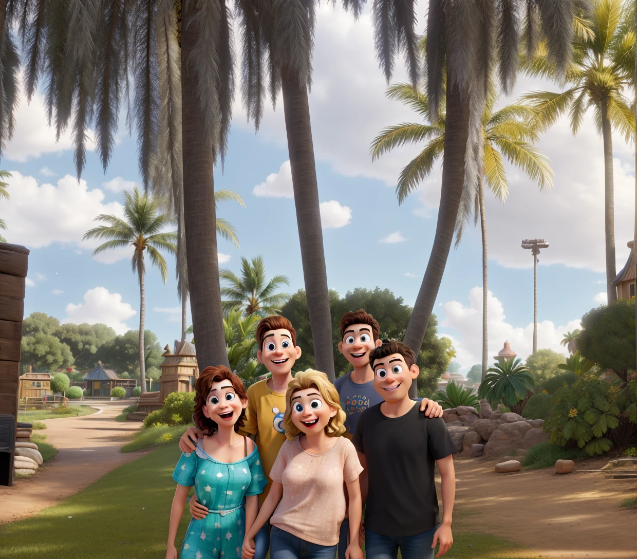 Create disney pixar image from this photo