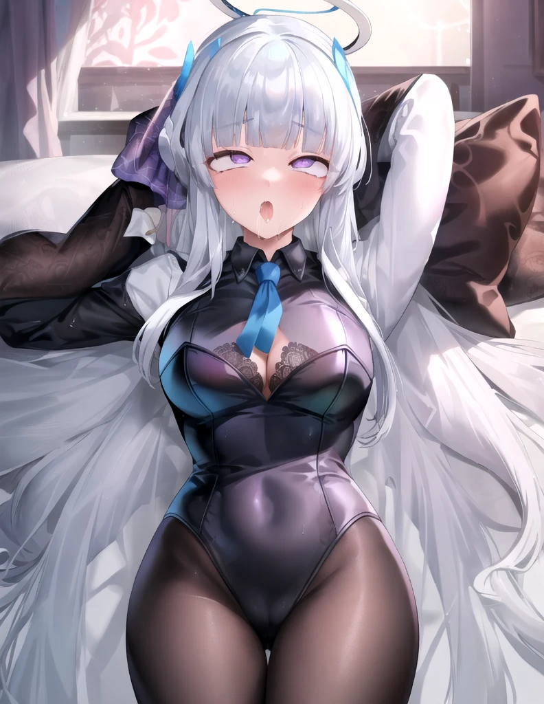 (masterpiece),(Highest quality),(Very detailed),(Best illustrations),(Best Shadow),(Absurd),(Detailed Background),(so beautiful), 16K,(Very detailed),(Best illustrations), 8K,(Absurd),(Detailed Background),(so beautiful)noa-outfit, (Processing wool), Perfect Anatomy, One Girl, alone, , , Grey Hair, Purple eyes, Blunt bangs, , (psychedelic), , , One Girl, alone, Big Breasts, Long Hair, , , , empty eyes, blank eyes, , , , Heart-shaped pupils, Fantastic effects, shiny skin, Wet, A halo shines, Sacred atmosphere, The pupils constrict, , , Sexual climax, Open your mouth carelessly, , , , saliva trail , , night , , pink neon, , , hallucination, , Mysterious glow, orgasm, ahegao, ((rolling eyes)), ((cross-eyed)), , , , Arched back, , , , , Dead, Expressionless, arms behind head, Extremely detailed and realistic reproduction, Showcasing professional craftsmanship, ((Very cute face)),