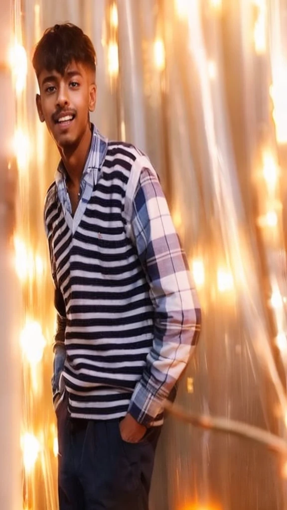 Best quality, check shirt, nice hair, same face
