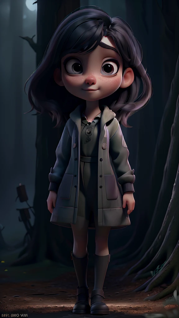 a girl in a dark and mysterious forest, disbelieving the supernatural, 1girl, beautiful detailed eyes, beautiful detailed lips, extremely detailed face, detailed clothing, walking through the forest, moonlight shining through the trees, fog surrounding the scene, eerie atmosphere, (best quality,4k,8k,highres,masterpiece:1.2),ultra-detailed,(realistic,photorealistic,photo-realistic:1.37),digital painting,cinematic lighting,dramatic shadows,muted color palette,moody and atmospheric