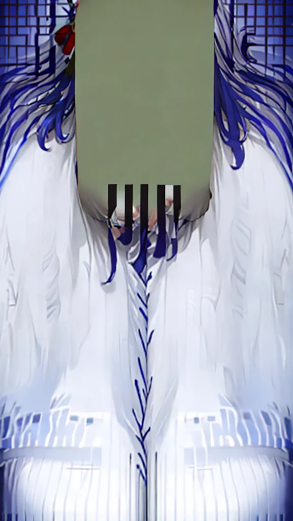 masterpiece, best quality, large breasts, blue eyes, forehead bangs, blue hair, long hair, embarrassed, with angelic wings, (angelic halos:1.2), in a heavenly paradise. flowing white gowns with golden accents and delicate, multiple girls, (1boy:1.2), (pov:1.2), (sex:1.2), (3girls:1.2), (cowgirl position:1.3), (girl on top:1.2), (straddling:1.2), (nsfw:1.2)